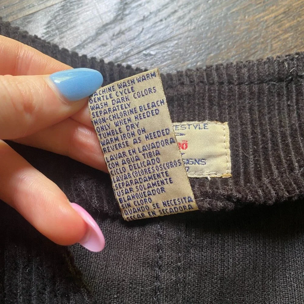Vintage 90s Ki-Ko-Mo Black Corduroy Mini Dress - Picture 8 of 8